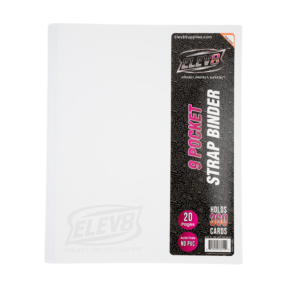 9-Pocket Strap Binder (White) - Holds 360 Cards
