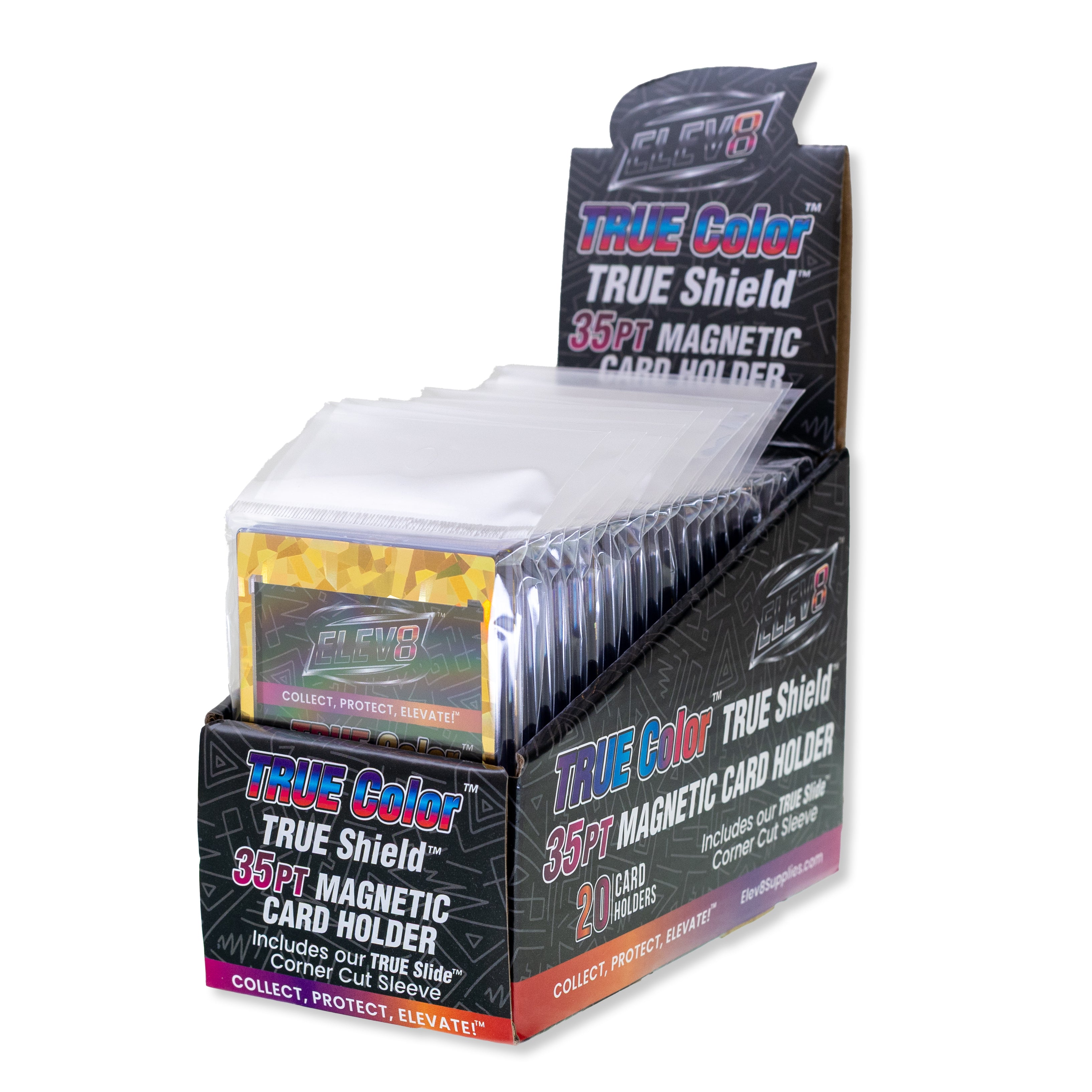 TRUE Colors: Gold Cracked Ice - TRUE Shield Magnetic Card Holder (35pt w/TRUE Slide Insert)