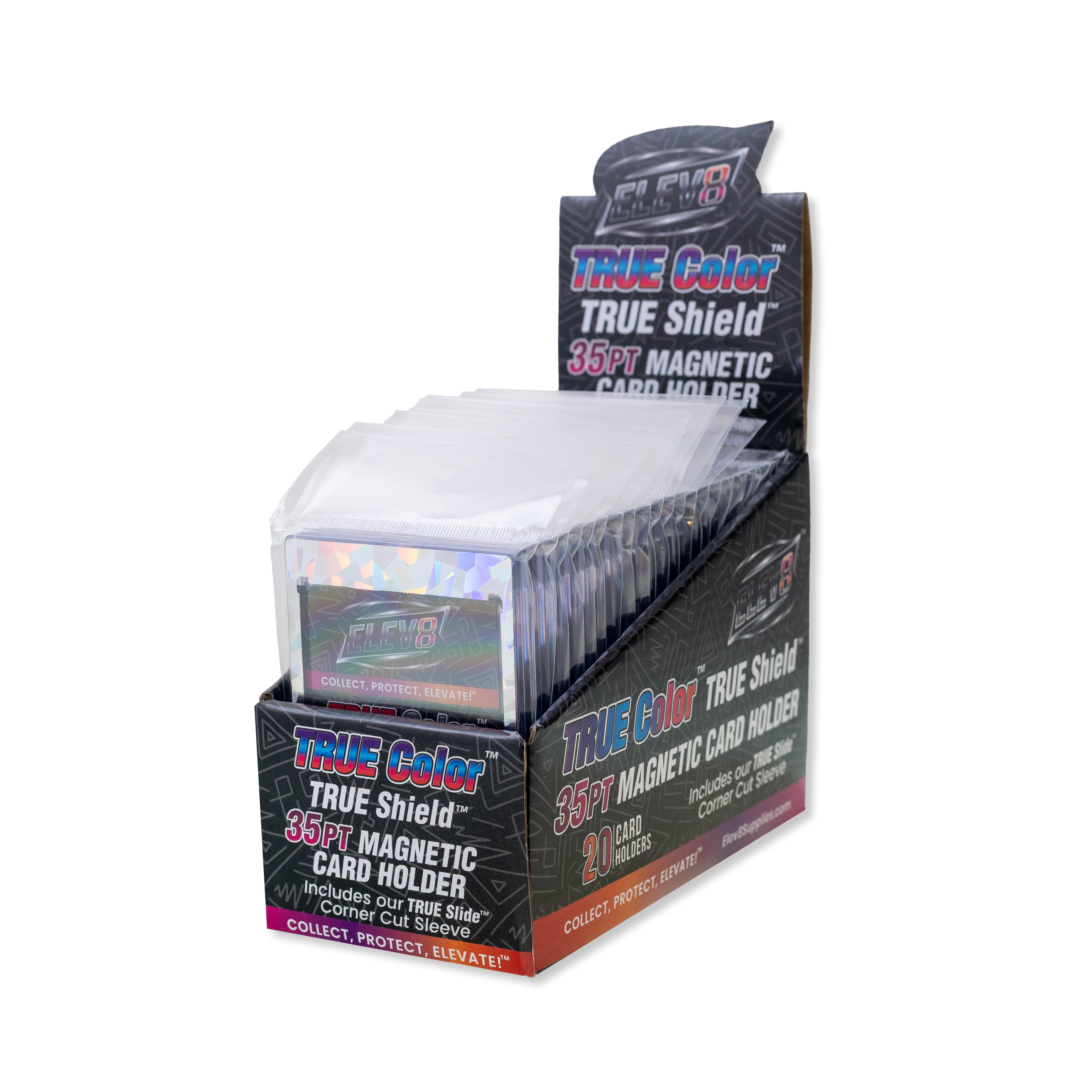 TRUE Colors: Silver Cracked Ice - TRUE Shield Magnetic Card Holder (35pt w/TRUE Slide Insert)