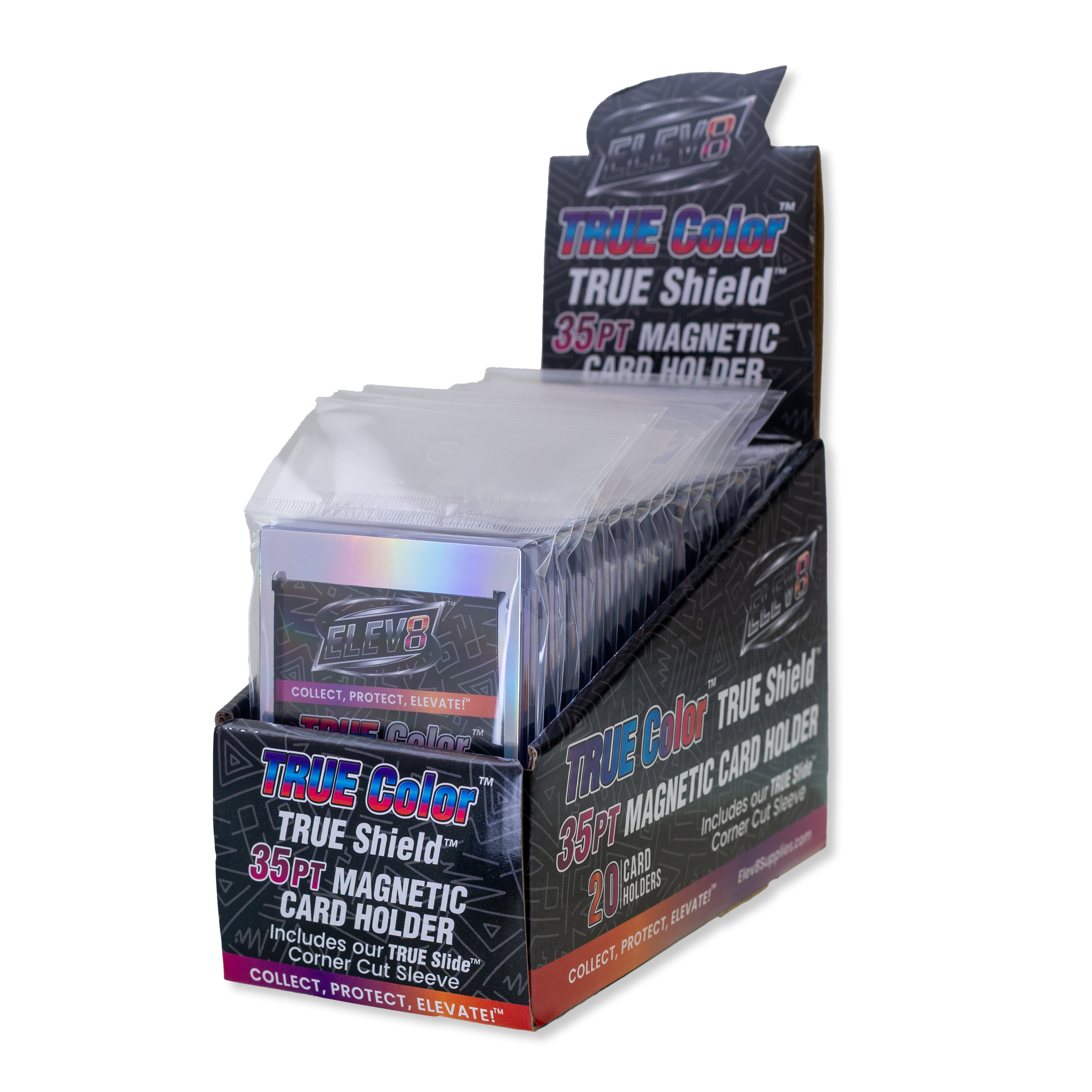 TRUE Colors: Holographic Silver - TRUE Shield Magnetic Card Holder (35pt w/TRUE Slide Insert)