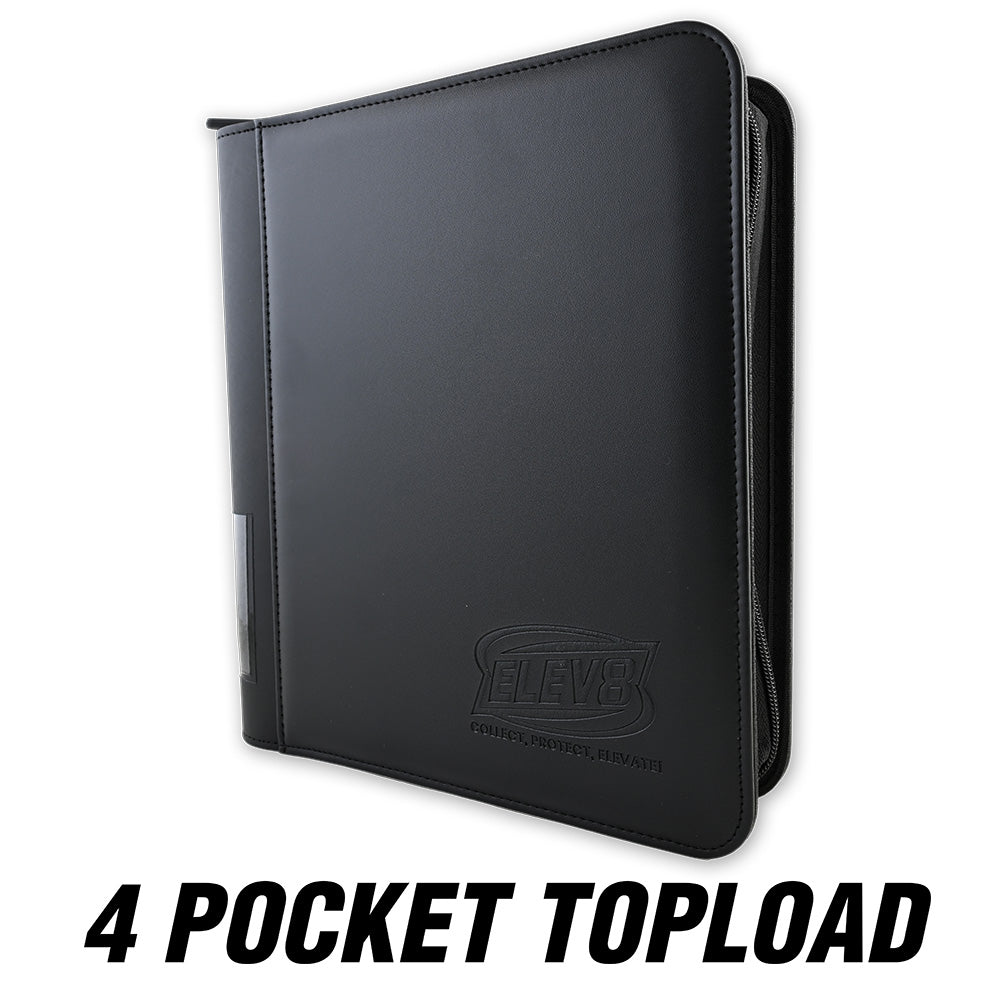 4-Pocket Topload Card Binder (Black) - Holds 128 Cards