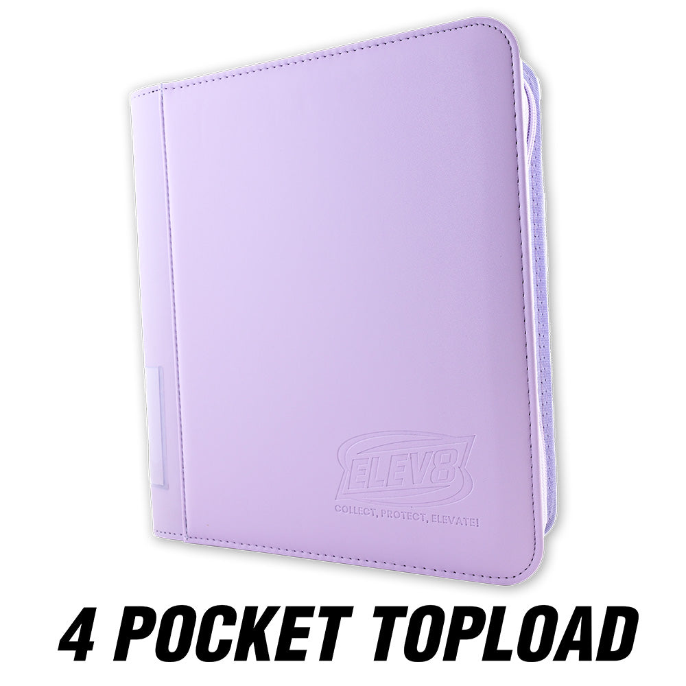 4-Pocket Topload Card Binder (Light Purple) - Holds 128 Cards