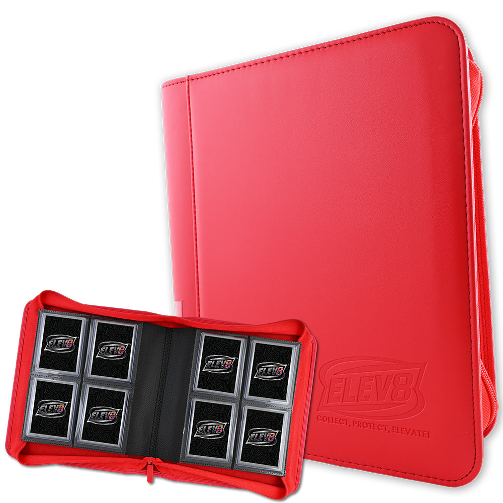 4-Pocket Topload Card Binder (Red) - Holds 128 Cards