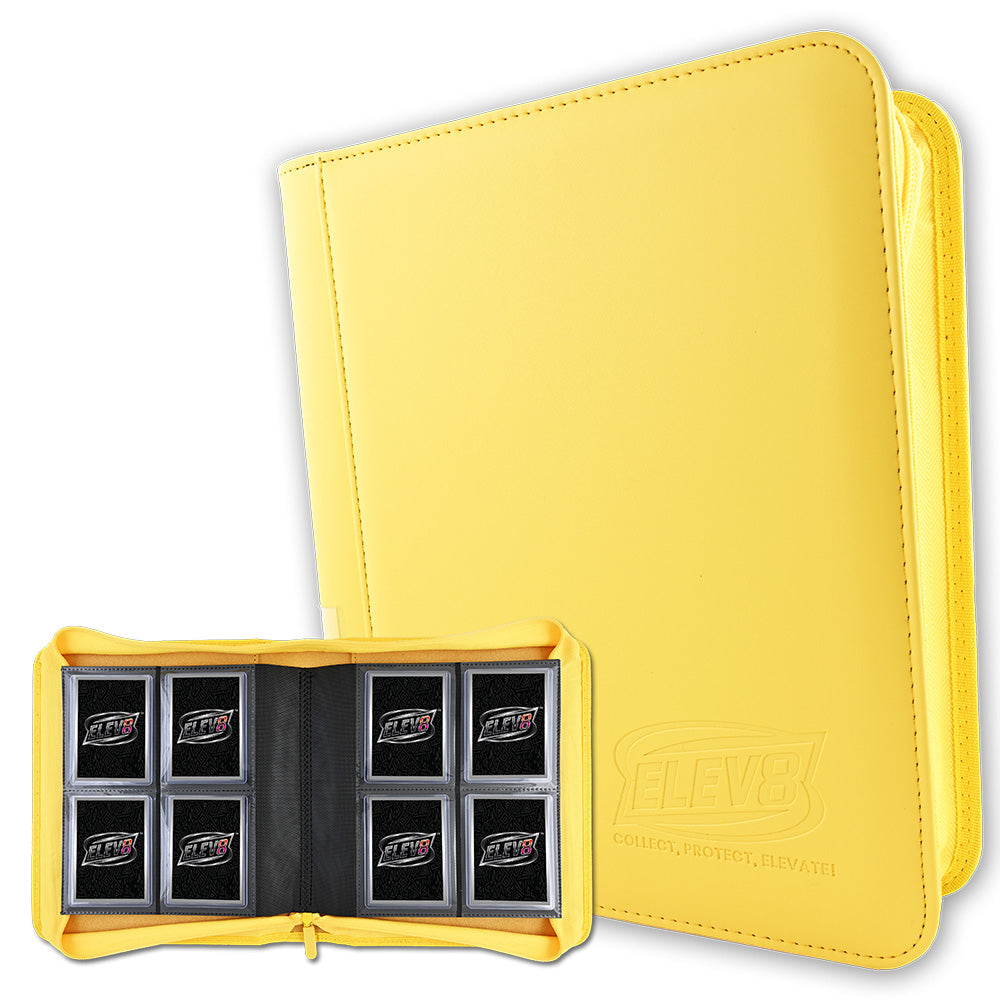 4-Pocket Topload Card Binder (Yellow) - Holds 128 Cards