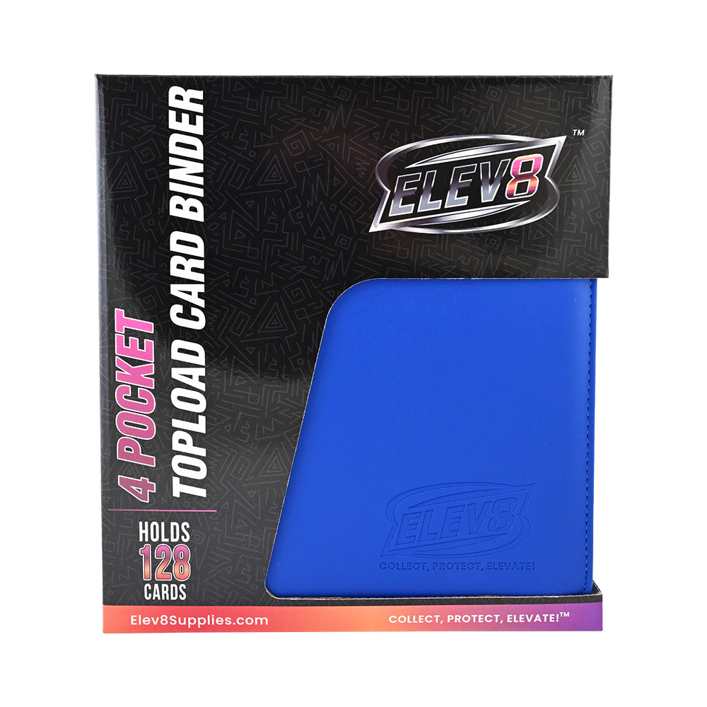4-Pocket Topload Card Binder (Blue) - Holds 128 Cards