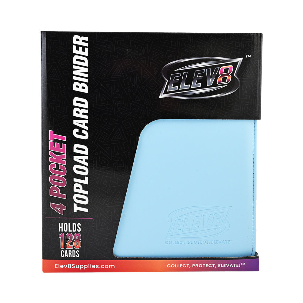 4-Pocket Topload Card Binder (Light Blue) - Holds 128 Cards