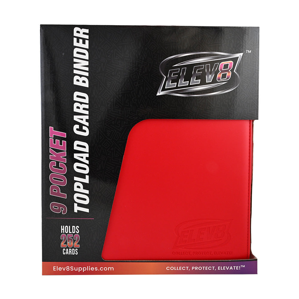 9-Pocket Topload Card Binder (Red) - Holds 252 Cards