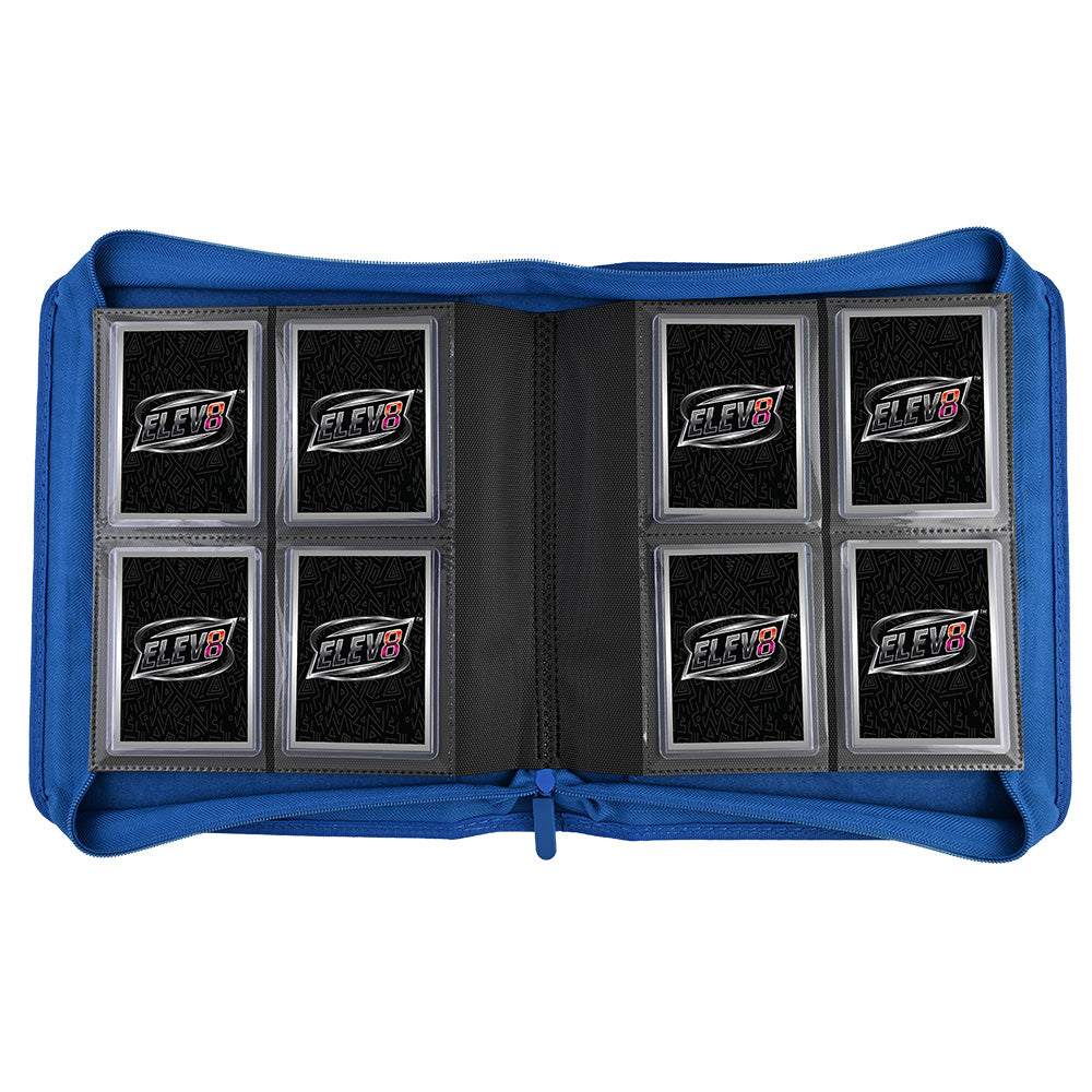4-Pocket Topload Card Binder (Black/Blue) - Holds 128 Cards