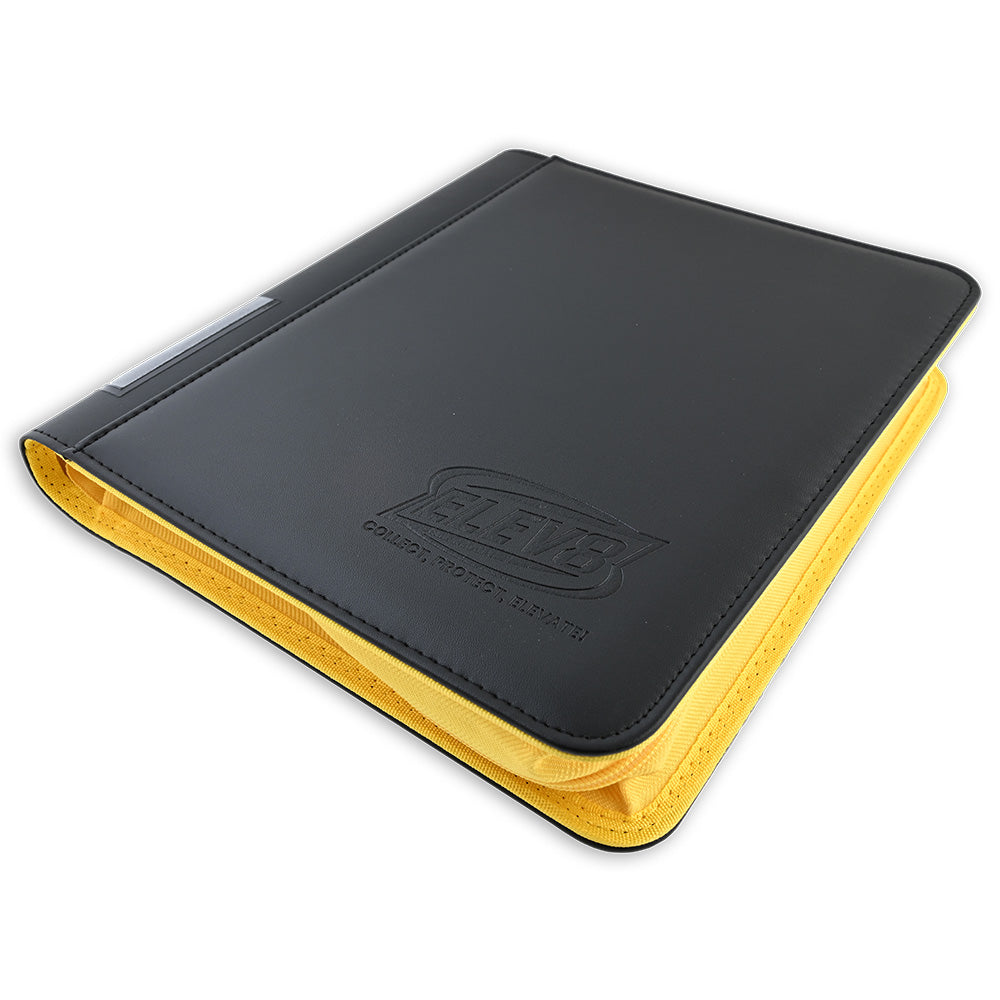 9-Pocket Topload Card Binder (Black/Yellow) - Holds 252 Cards
