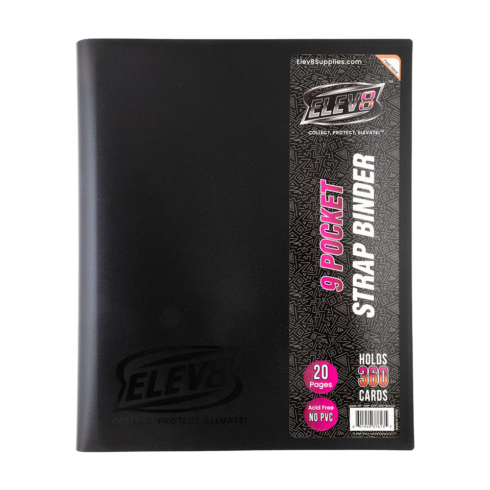 9-Pocket Strap Binder (Black) - Holds 360 Cards