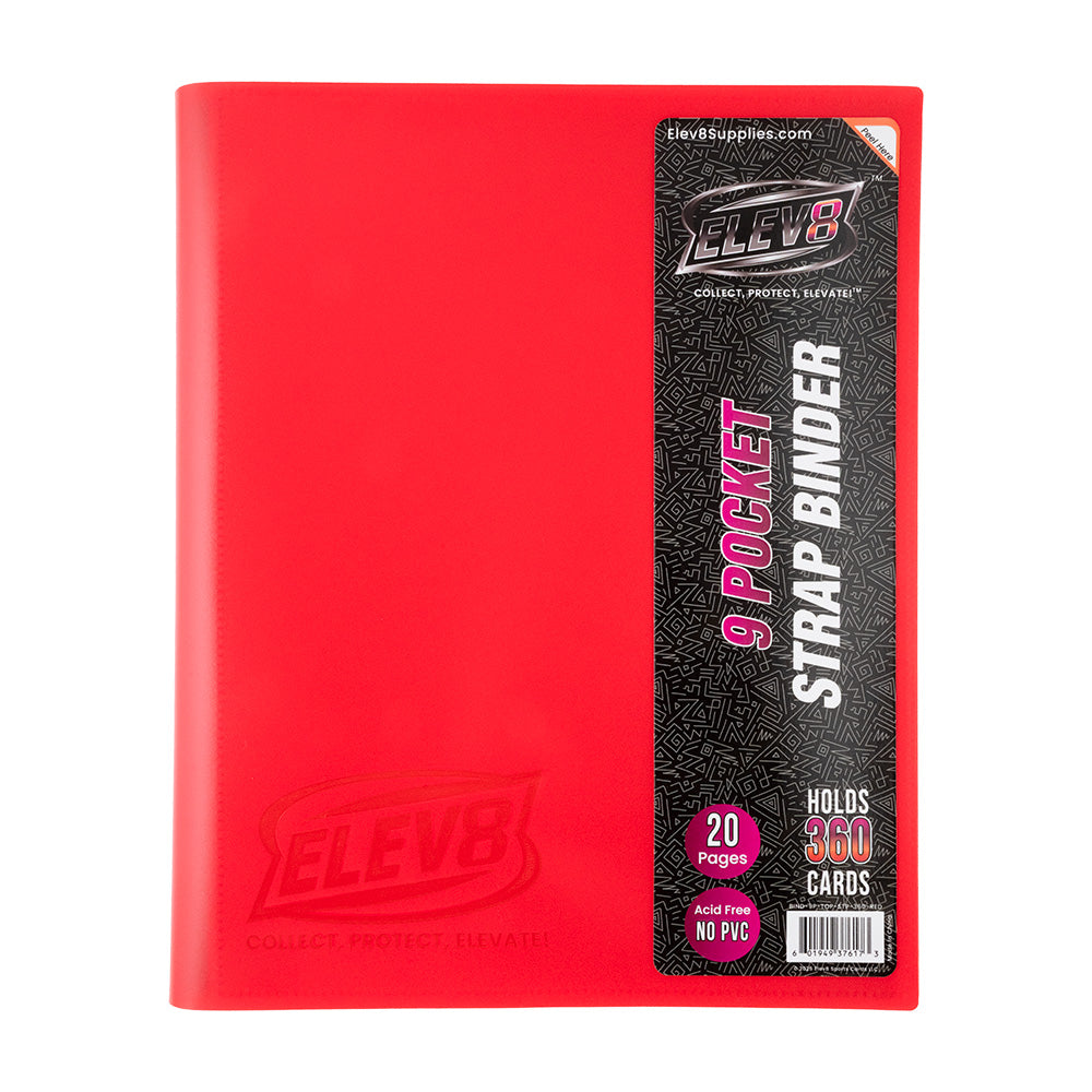 9-Pocket Strap Binder (Red) - Holds 360 Cards