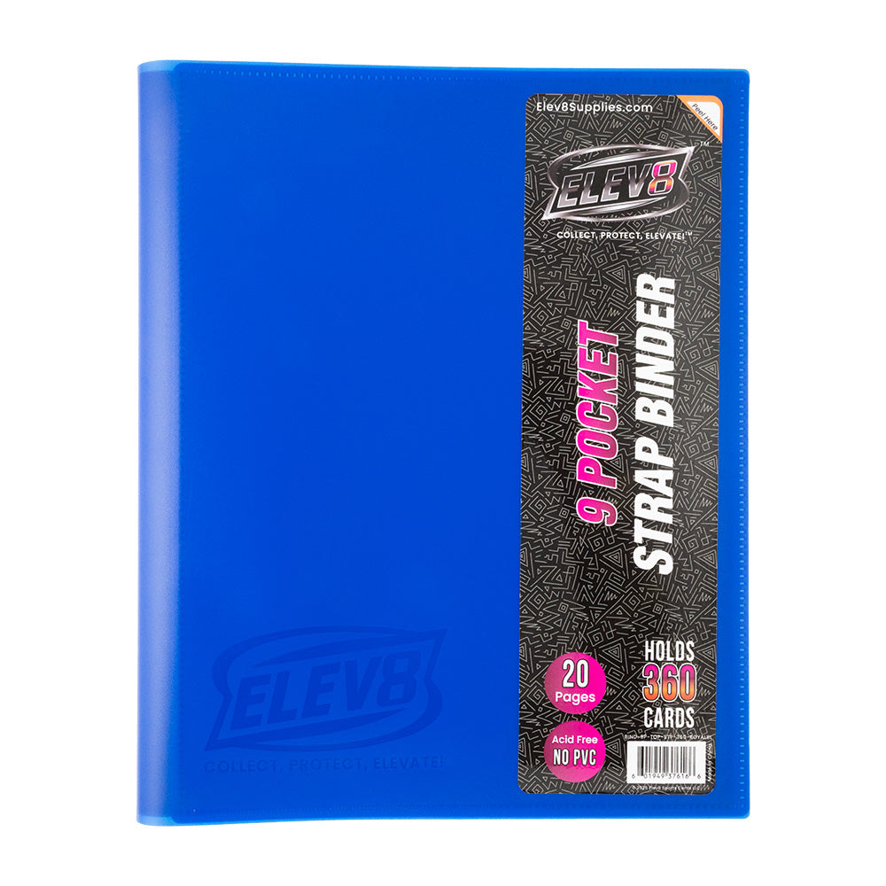 9-Pocket Strap Binder (Royal Blue) - Holds 360 Cards