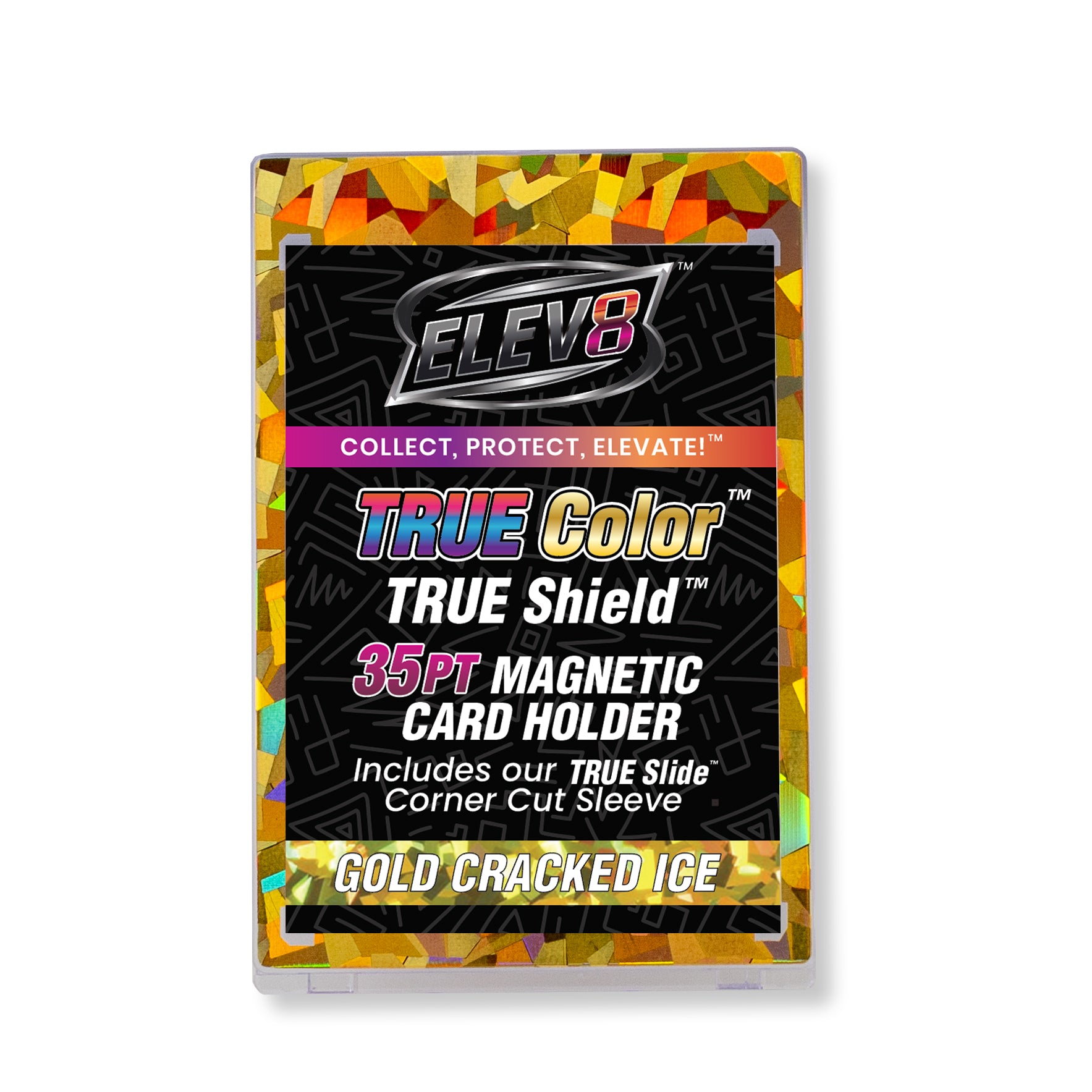TRUE Colors: Gold Cracked Ice - TRUE Shield Magnetic Card Holder (35pt w/TRUE Slide Insert)