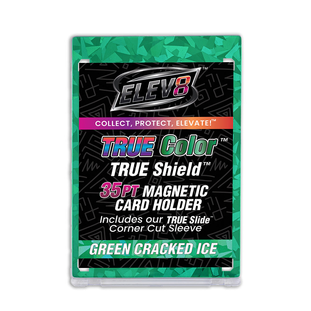 TRUE Colors: Green Cracked Ice - TRUE Shield Magnetic Card Holder (35pt w/TRUE Slide Insert)