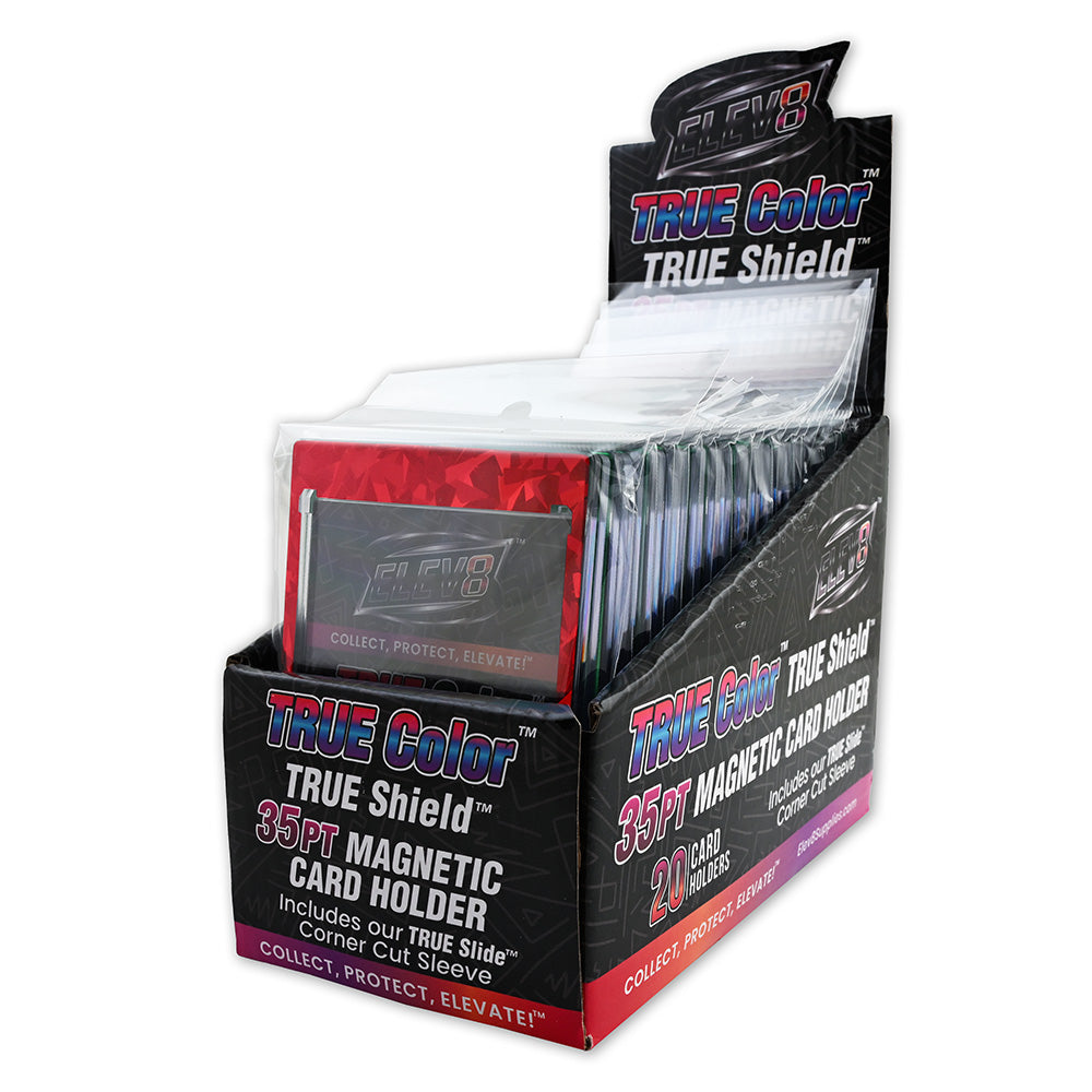 TRUE Colors: Red Cracked Ice - TRUE Shield Magnetic Card Holder (35pt w/TRUE Slide Insert)