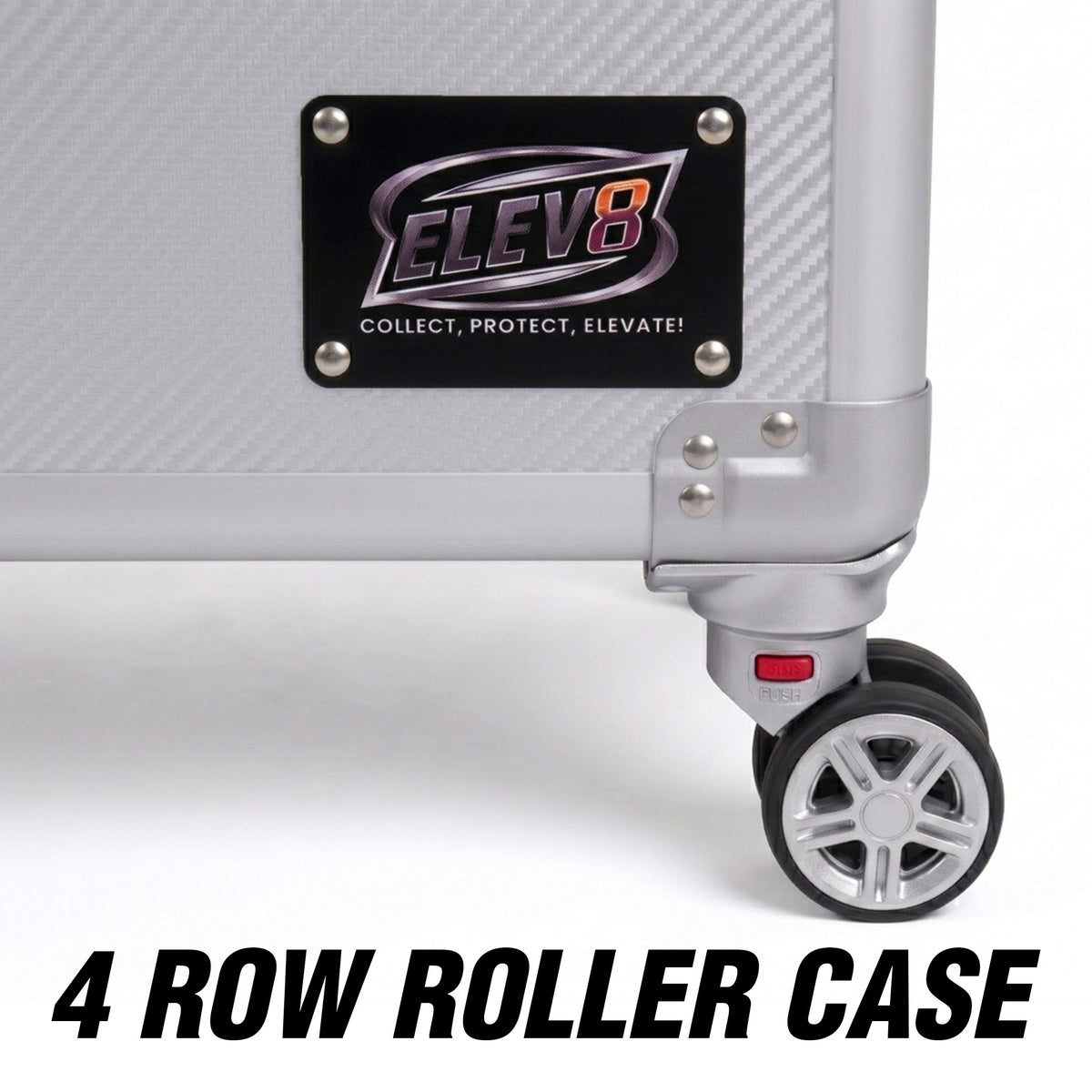 4-Row Graded Card & Slab Defender Travel Roller Case - Silver