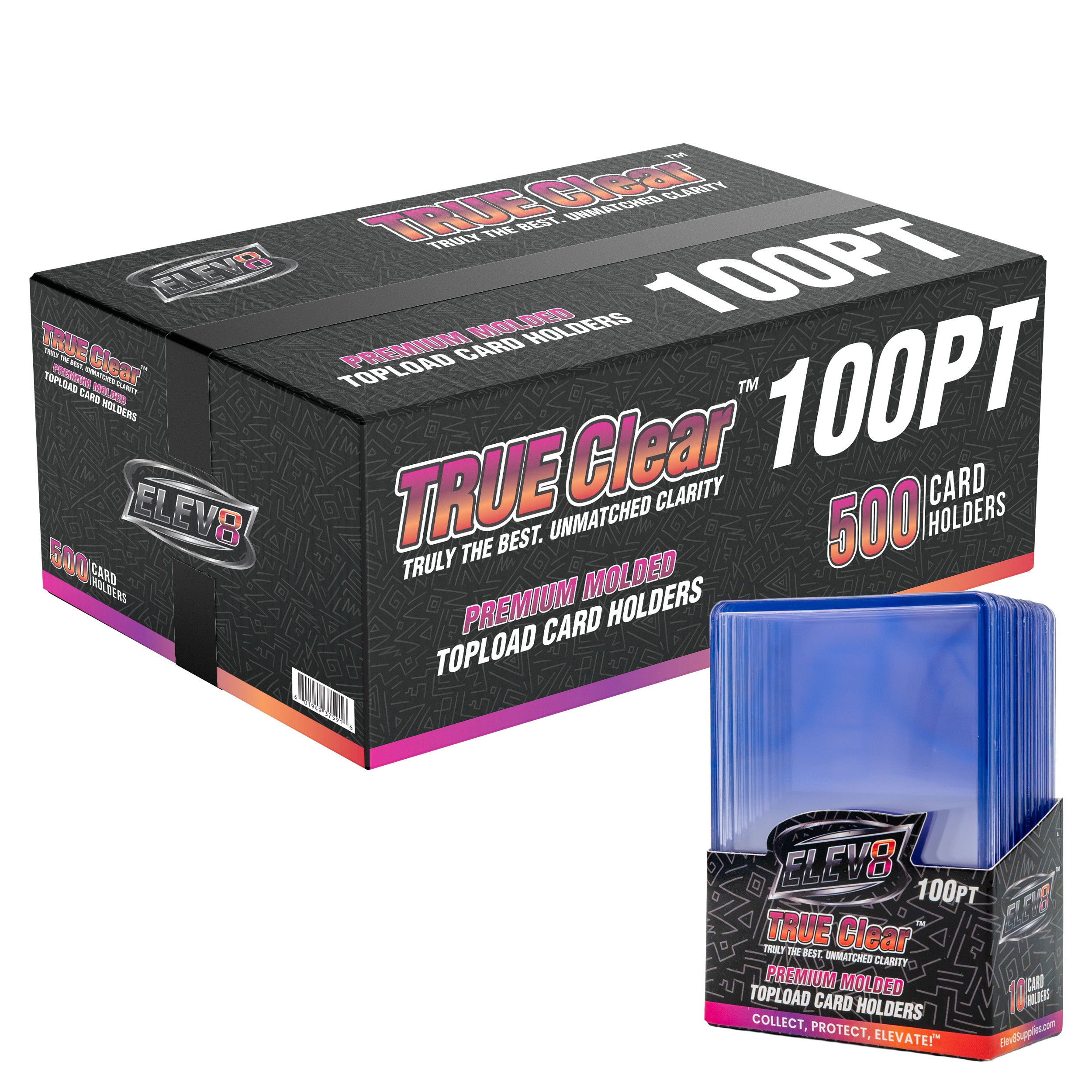 TRUE Clear Premium Molded Topload Card Holder (100pt)