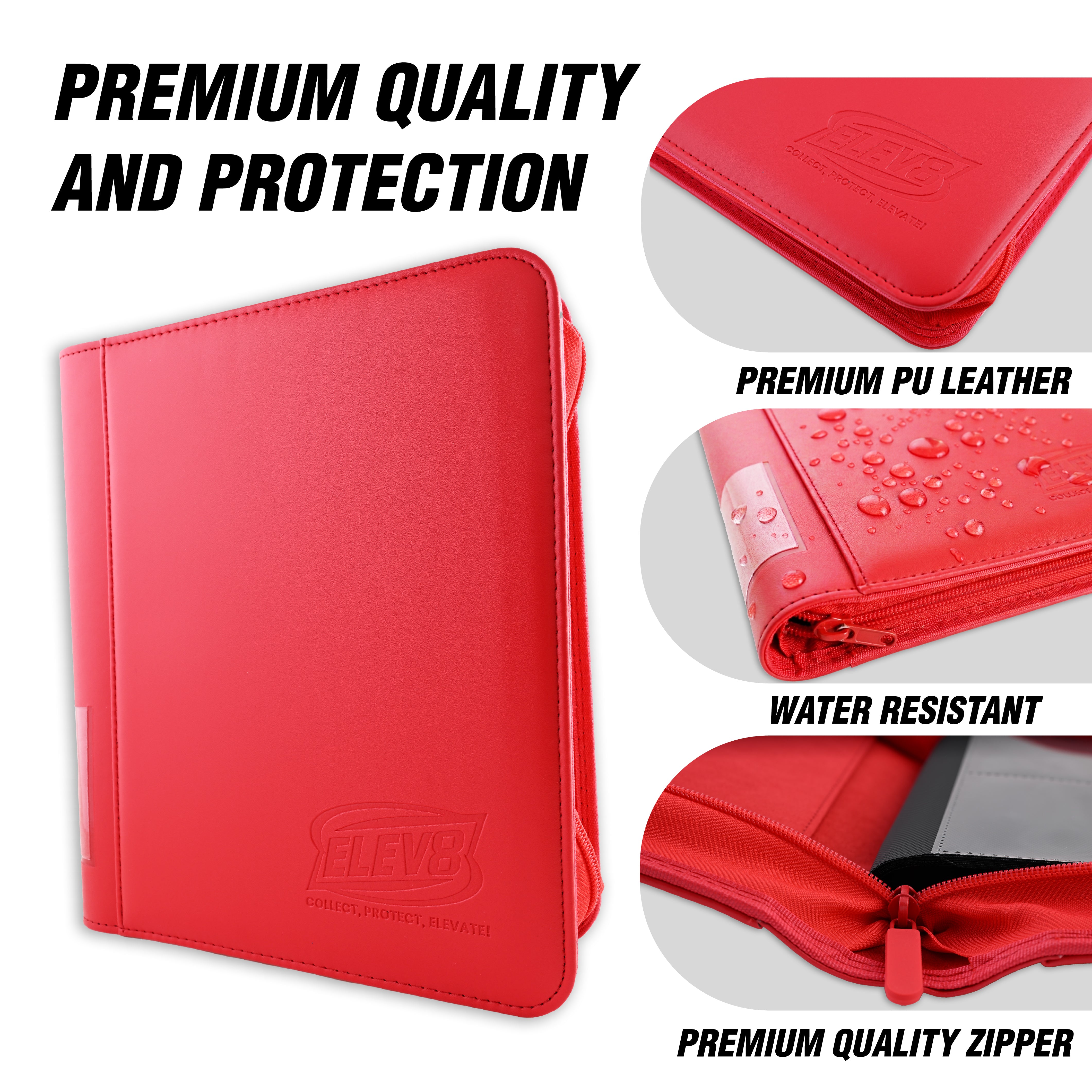 9-Pocket Topload Card Binder (Red) - Holds 252 Cards