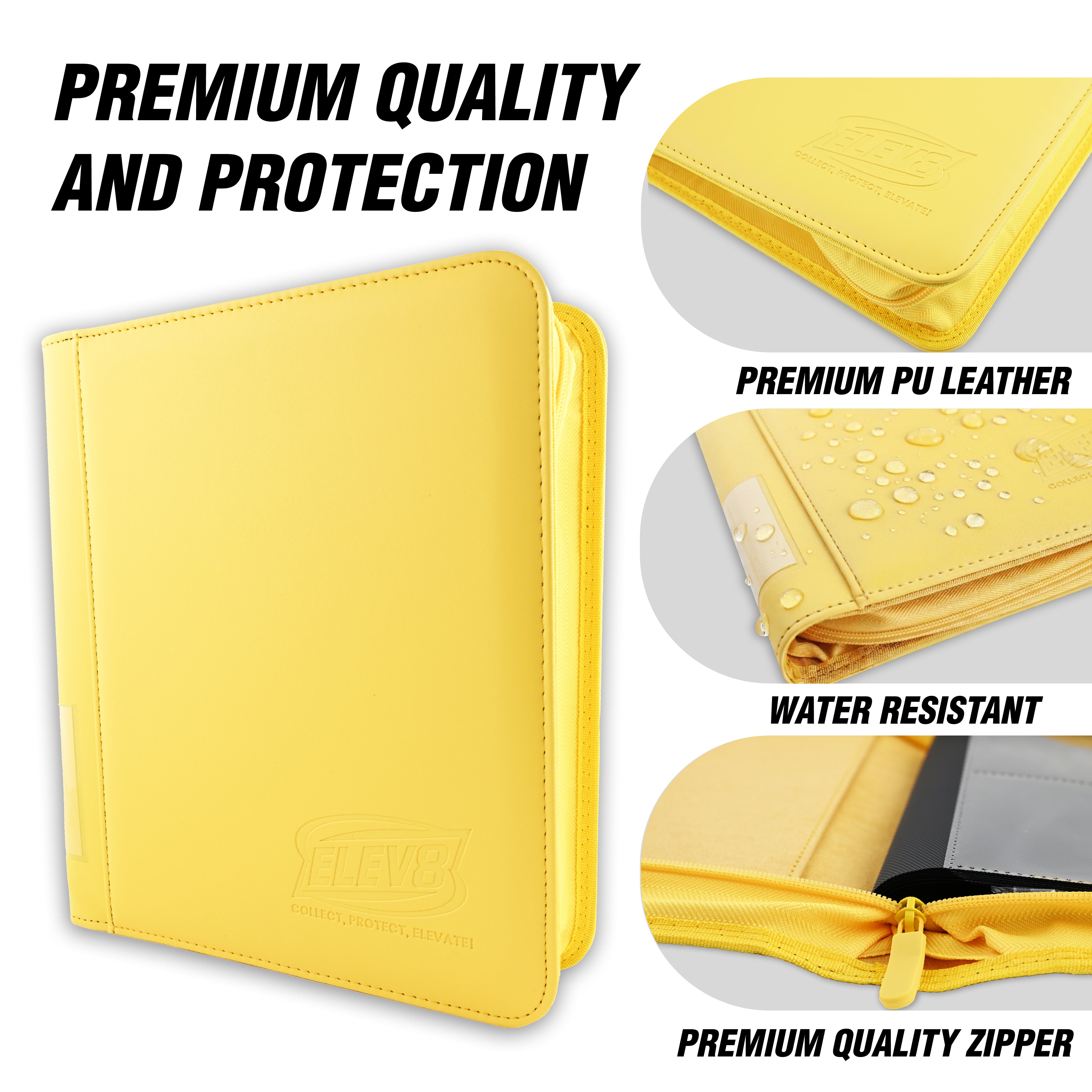 9-Pocket Topload Card Binder (Yellow) - Holds 252 Cards