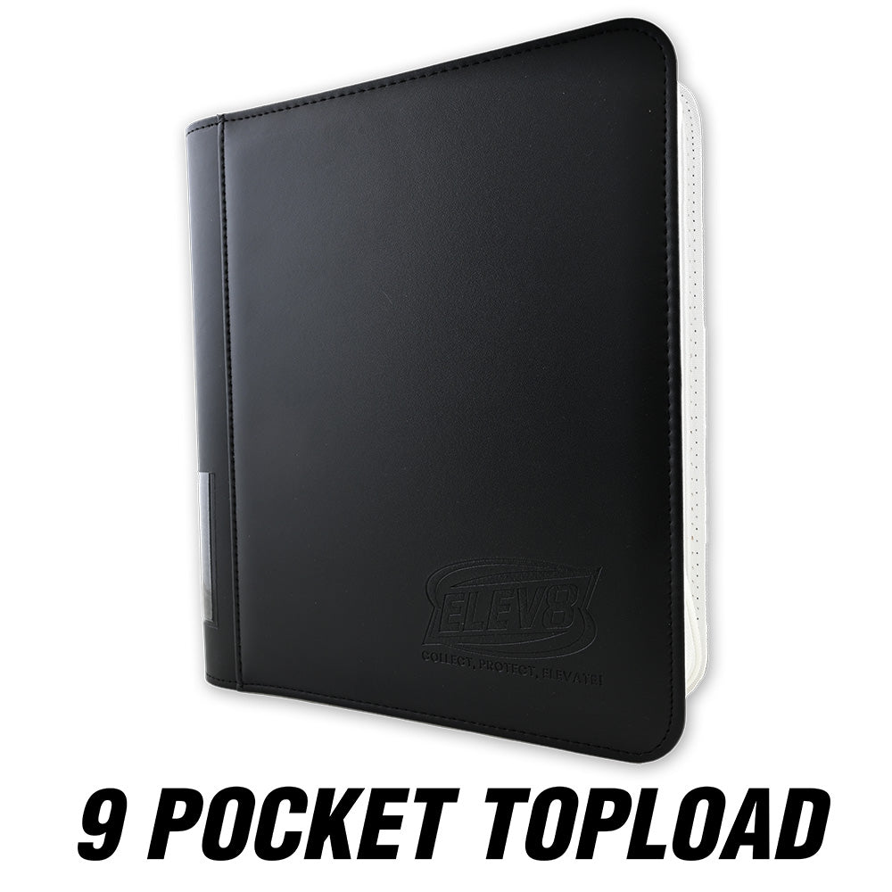 9-Pocket Topload Card Binder (Black/White) - Holds 252 Cards