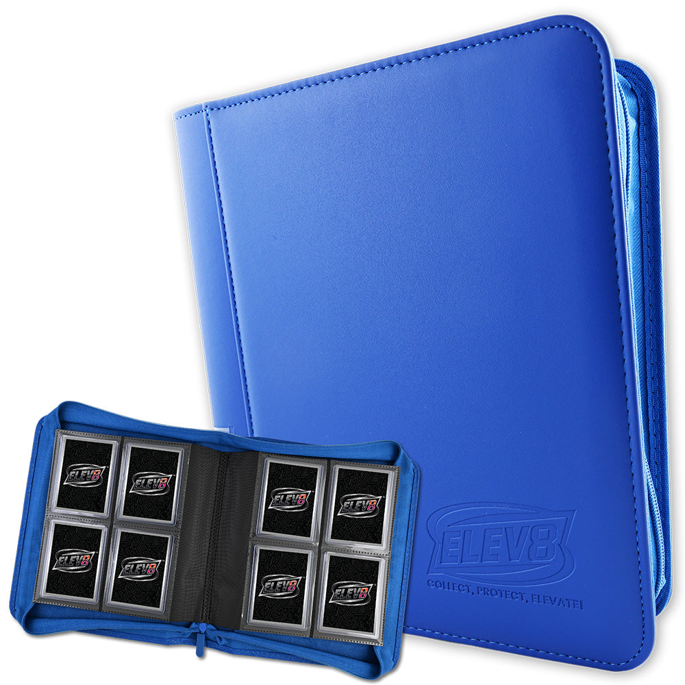 4-Pocket Topload Card Binder (Blue) - Holds 128 Cards