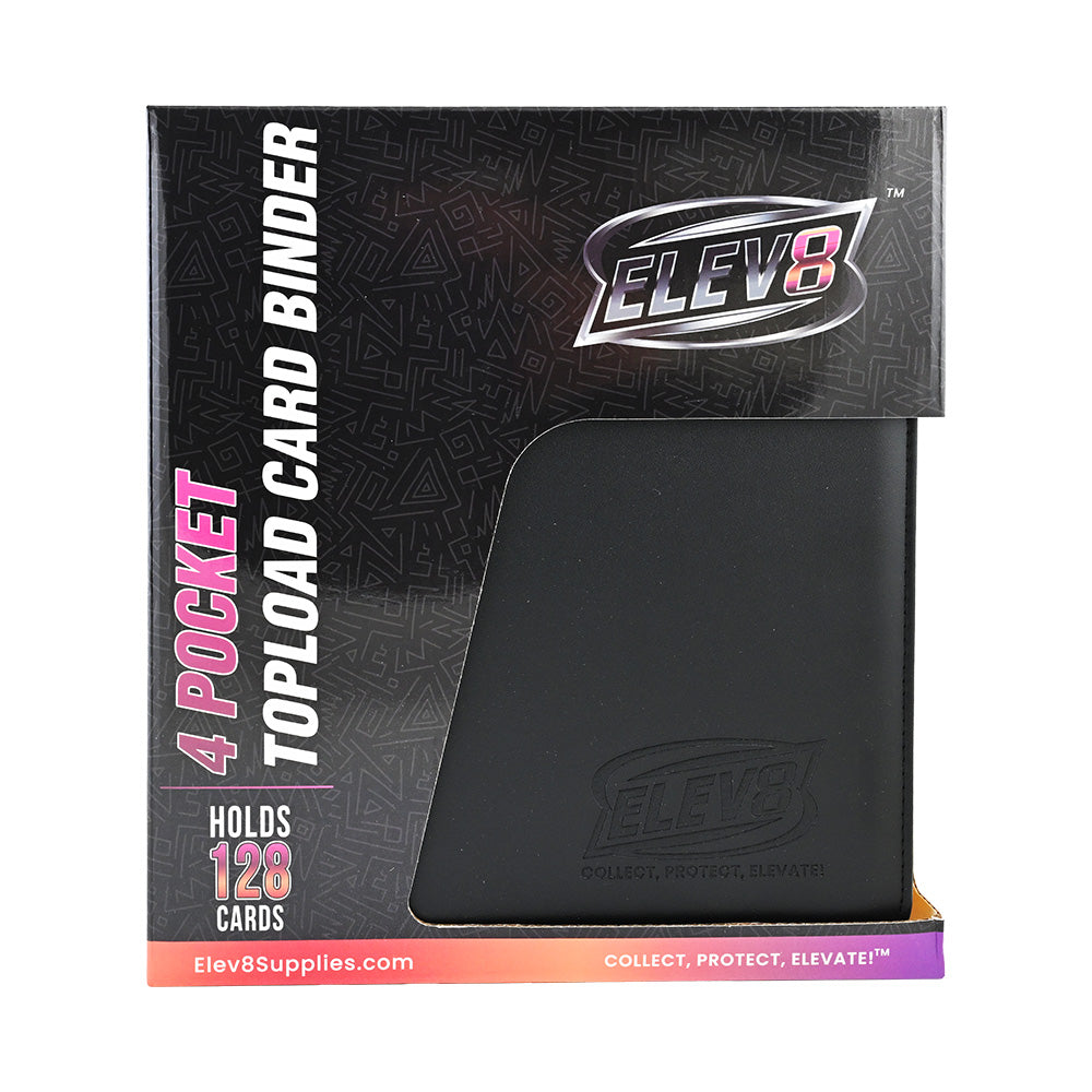 4-Pocket Topload Card Binder (Black) - Holds 128 Cards