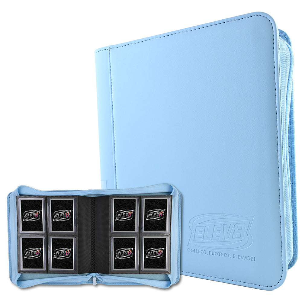 4-Pocket Topload Card Binder (Light Blue) - Holds 128 Cards