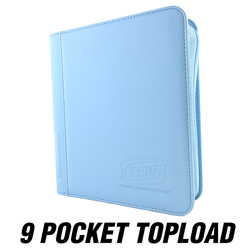 9-Pocket Topload Card Binder (Light Blue) - Holds 252 Cards