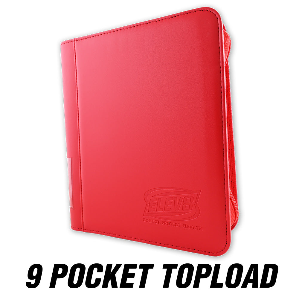9-Pocket Topload Card Binder (Red) - Holds 252 Cards
