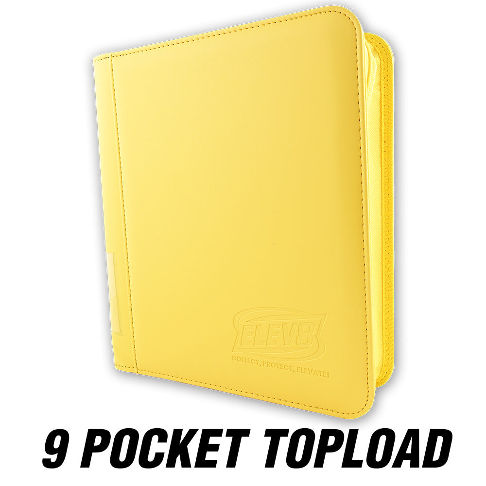 9-Pocket Topload Card Binder (Yellow) - Holds 252 Cards