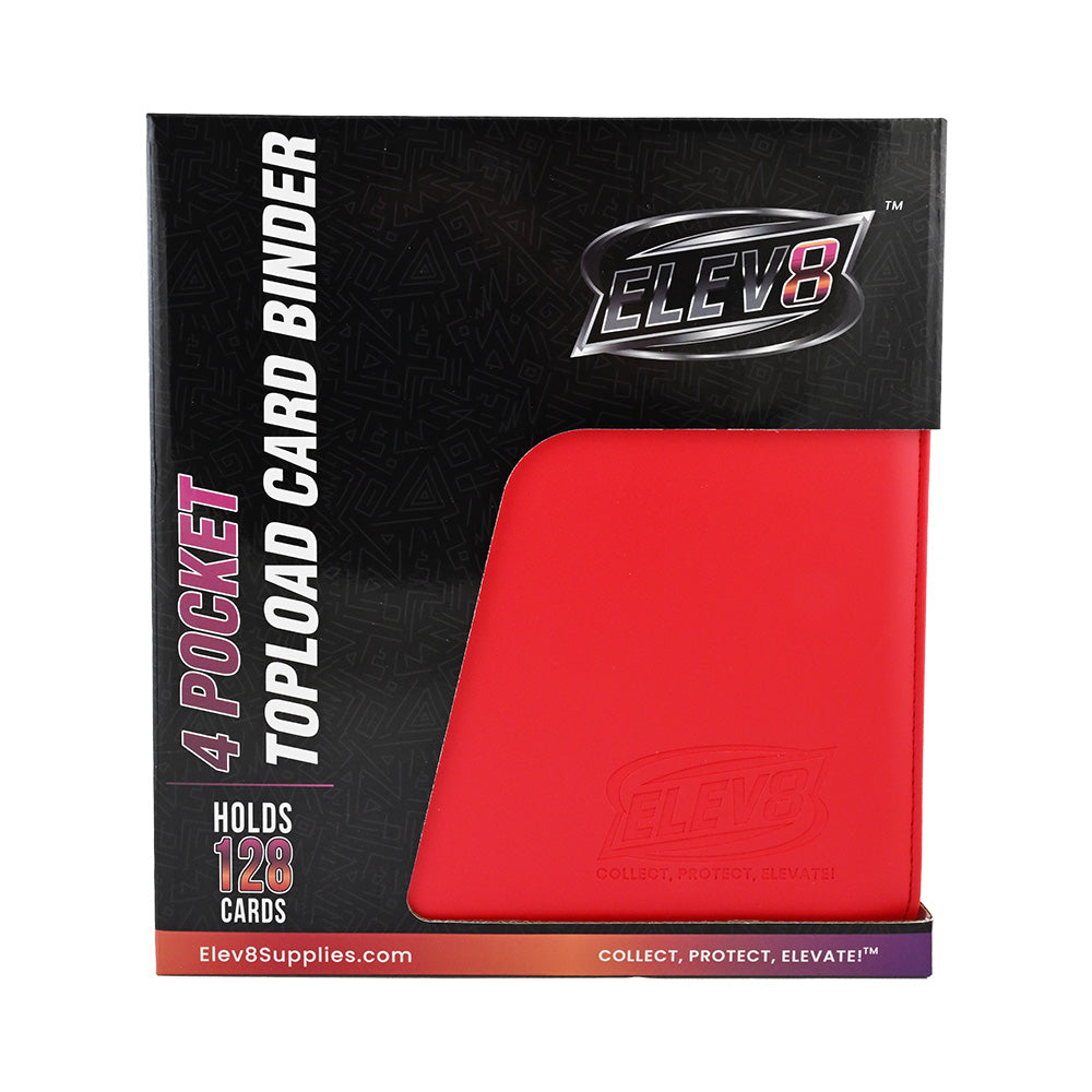 4-Pocket Topload Card Binder (Red) - Holds 128 Cards