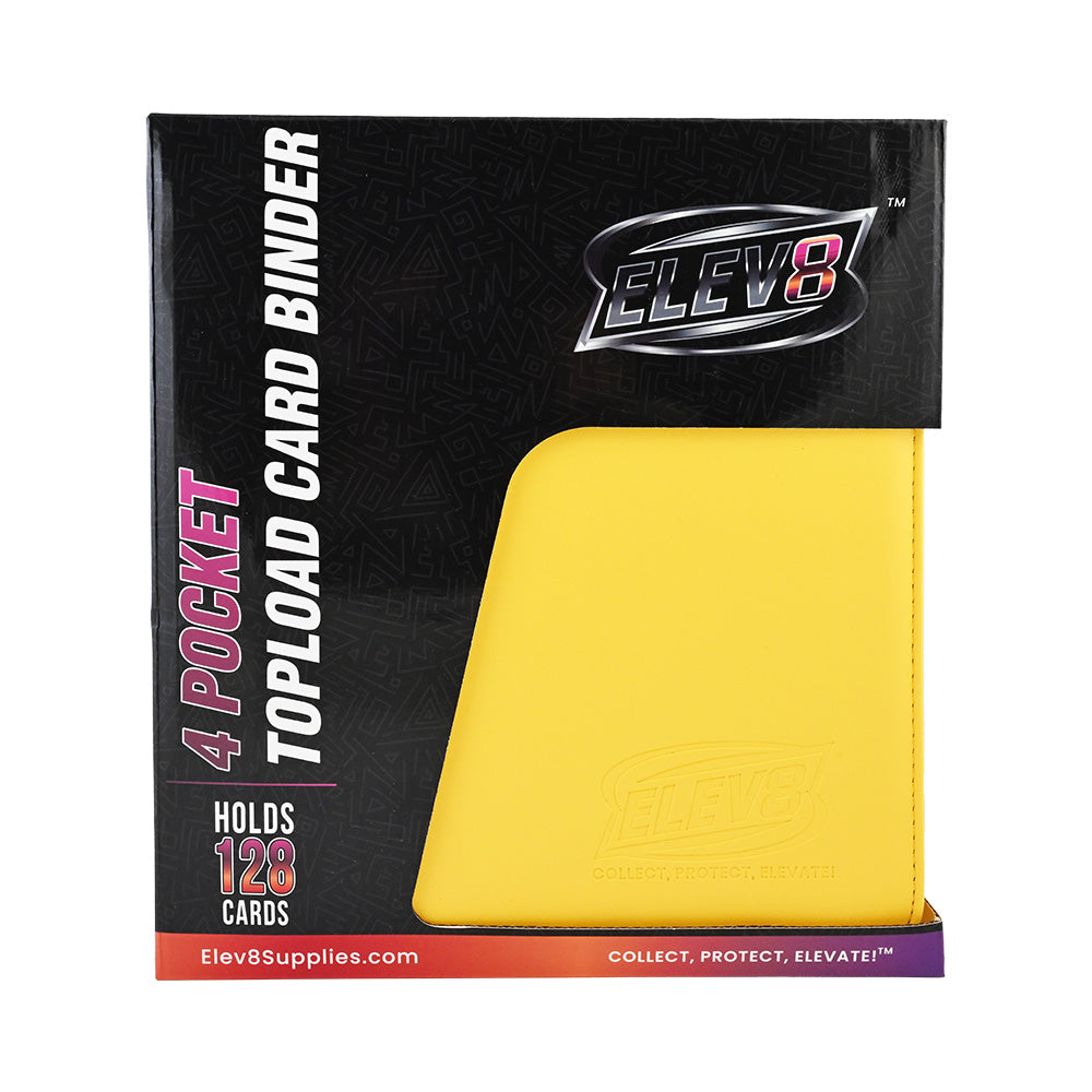 4-Pocket Topload Card Binder (Yellow) - Holds 128 Cards