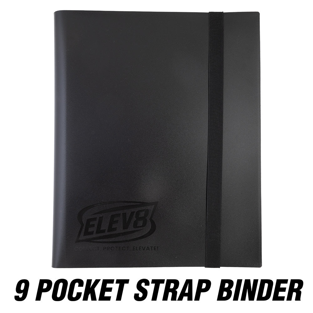 9-Pocket Strap Binder (Black) - Holds 360 Cards