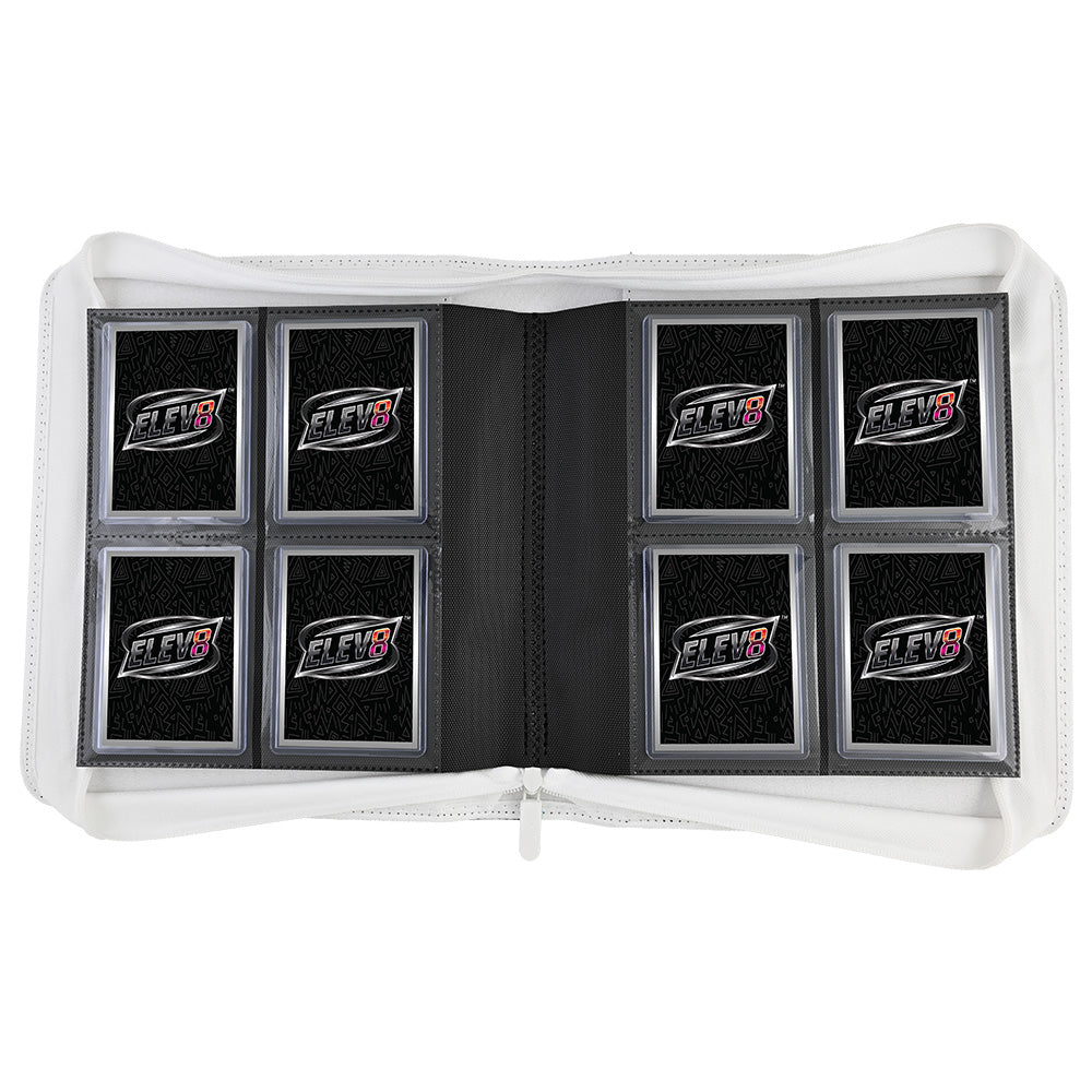 4-Pocket Topload Card Binder (Black/White) - Holds 128 Cards